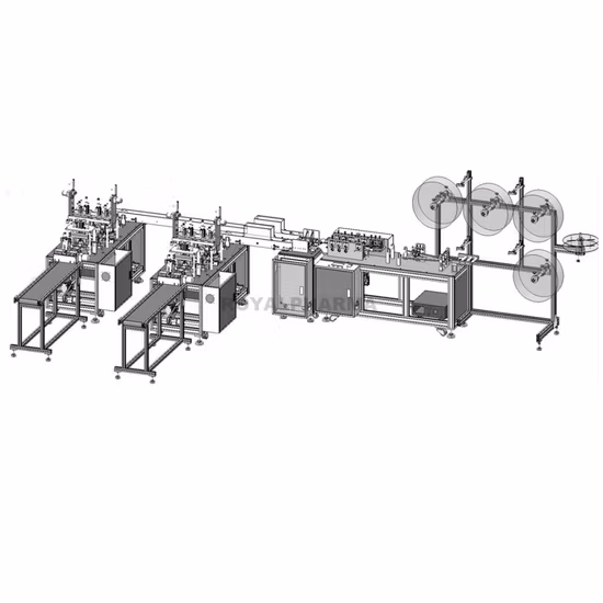 Автоматическая высокоскоростная машина для изготовления плоских противопылевых масок для лица.